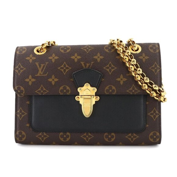 LOUIS VUITTON Monogram Victoire Shoulder Bag Leather Noir M41730 90289036 - Picture 1 of 11